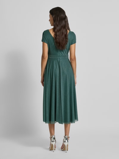Vera Mont Knielange cocktailjurk met V-hals Groen - 5
