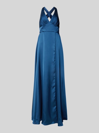 Luxuar Abendkleid mit V-Ausschnitt Bleu 2