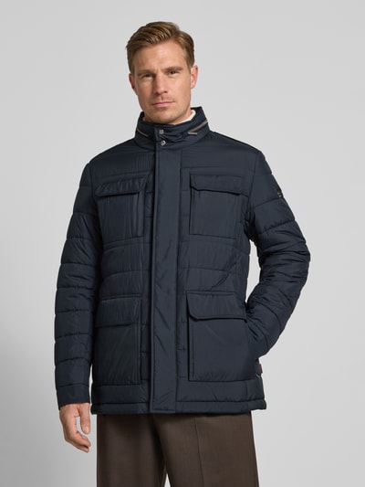 bugatti Gewatteerd jack met opstaande kraag en klepzakken Marineblauw - 4