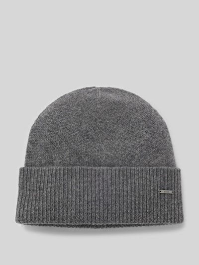 BOSS Czapka z czystego kaszmiru model ‘HONESTO’ Jasnoszary melanż 2