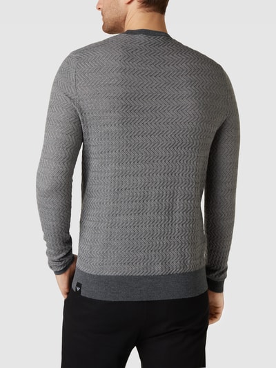 Emporio Armani Strickpullover mit Strukturmuster Hellgrau 5