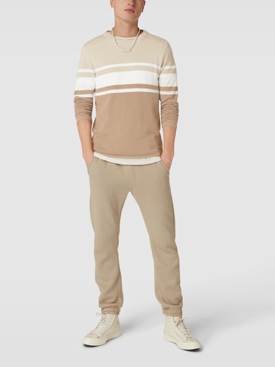 Only & Sons Gebreide pullover met streepmotief, model 'NIGUEL' Beige - 1