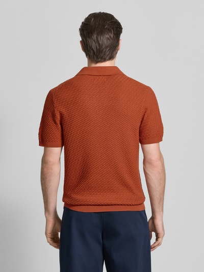 Jake*s Studio Men Poloshirt mit Polokragen und V-Ausschnitt Rostrot 5