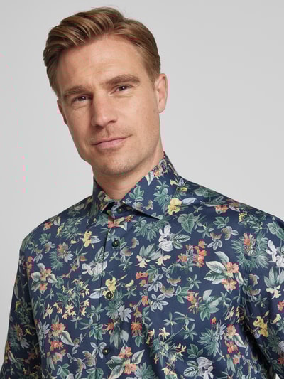 ETERNA Comfort Fit Kurzarmhemd mit Knopfleiste Marine 3