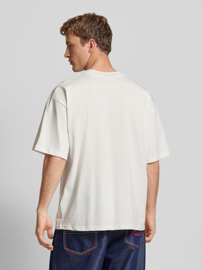 REVIEW T-shirt met motief- en labelprint Offwhite - 5