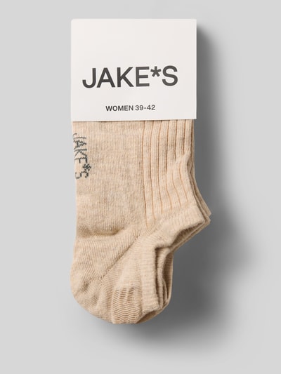 Produktfoto, beżowe Skarpety do sneakersów w prążkowanym efekcie, zestaw 4 szt., dopasowany krój, mieszanka bawełny z dodatkiem streczu, Skarpety do sneakersów in Ripp-Optik im 4er-Pack von Jake*s Casual