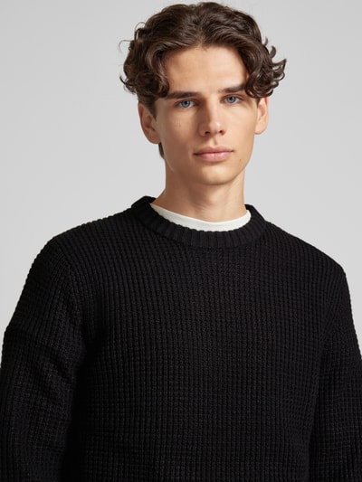 Jack & Jones Strickpullover mit Rundhalsausschnitt Modell 'LIAM' Black 3