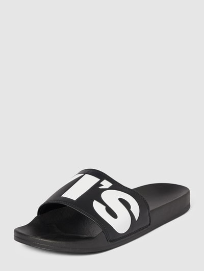 Levi’s® Acc. Slippers met labelprint, model 'JUNE' Zwart - 2