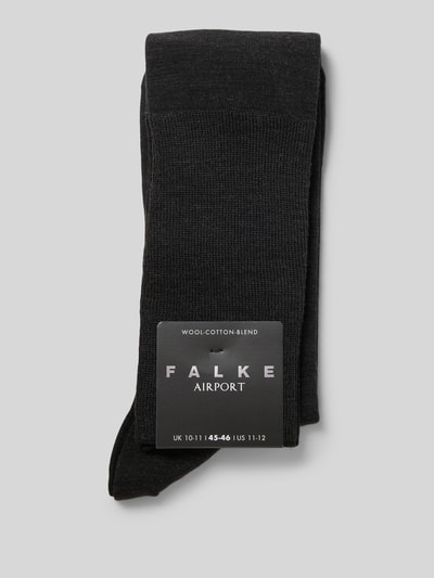 Falke Kniestrümpfe mit elastischem Rippenbündchen Modell 'AIRPORT' Anthrazit 3