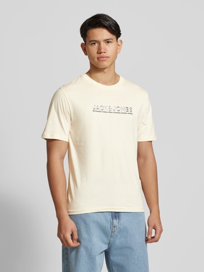 Jack & Jones T-shirt met labelprint, model 'CODYNAMIC' Offwhite - 4