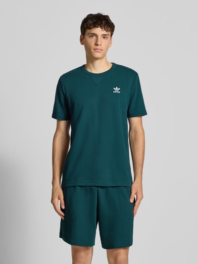adidas Originals T-shirt met labelstitching Donkergroen - 4