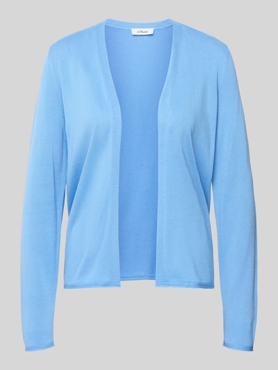 Productfoto, Regular Fit Cardigan aus Baumwoll-Viskose-Mix van s.Oliver RED LABEL in effen lichtblauw met lange mouwen, gebreide textuur
