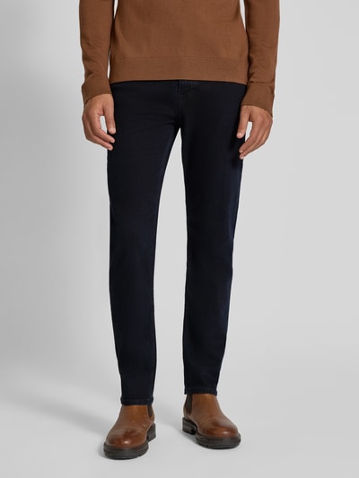 BOSS Orange Slim Fit Jeans aus Baumwoll-Mix Modell 'DELAWARE' Dunkelblau 4