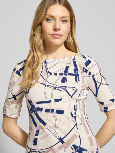 Lauren Ralph Lauren T-Shirt mit Rundhalsausschnitt Modell 'JUDY' Offwhite Melange 3