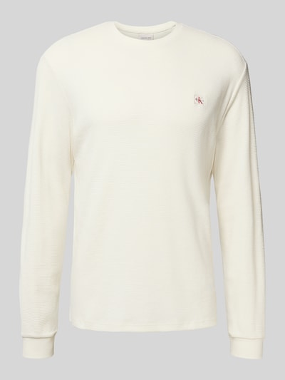 Calvin Klein Jeans Longsleeve mit Label-Detail Offwhite 2