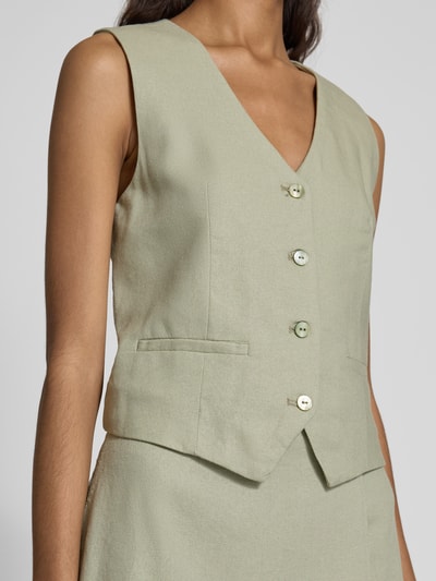 Only Regular Fit Weste mit Cinch-Bändern Modell 'CARO' Oliv 3