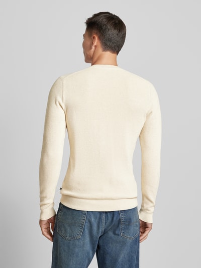 Matinique Gebreide pullover met ronde hals, model 'lagoon' Beige - 5