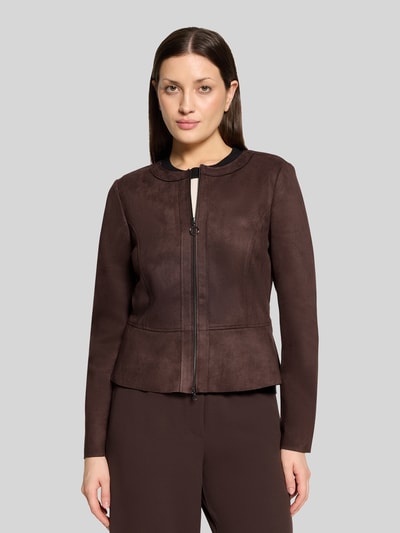 Betty Barclay Regular Fit Kurzblazer in Lederoptik Modell 'NOS JULI' Dunkelbraun 4