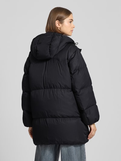 Levi's® Regular fit gewatteerde lange jas met capuchon, model 'Bubble' Zwart - 5