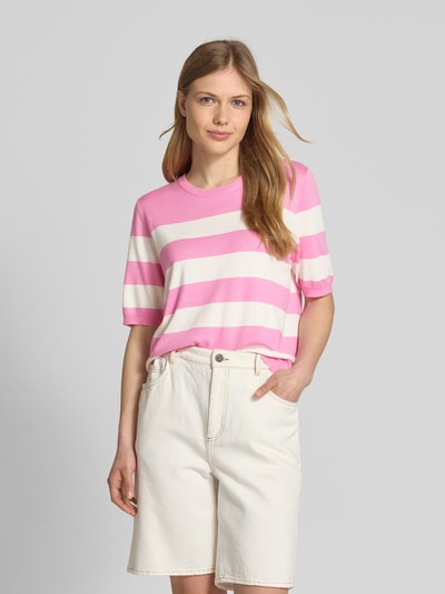 FREE/QUENT Strickpullover mit gerippten Abschlüssen Modell 'Pixie' Pink 4