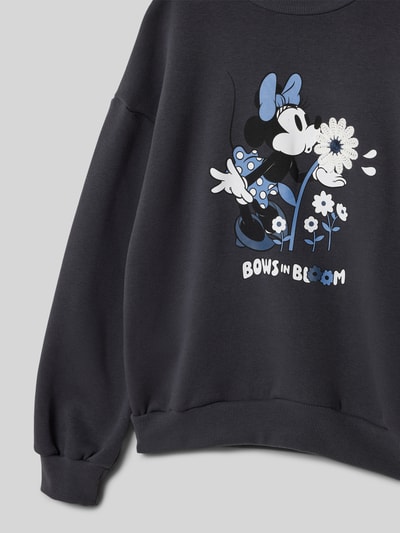Mango Sweatshirt mit gerippten Abschlüssen Modell 'bloom' Graphit 2