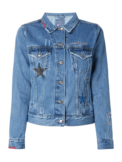 Lieblingsstück Jeansjacke mit Message-Stickereien  Jeansblau Melange 2