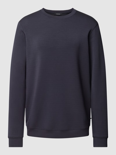 Matinique Sweatshirt met geribde ronde hals, model 'harry' Marineblauw - 2