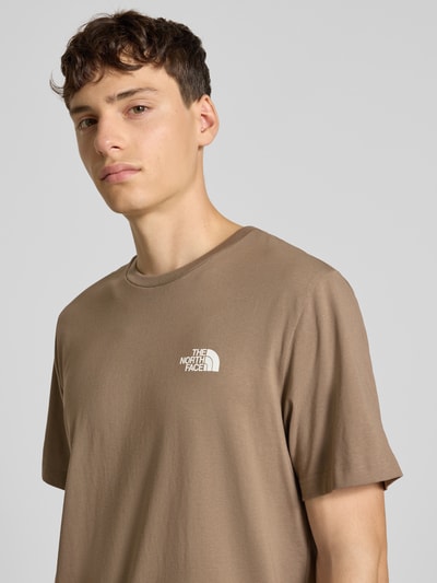 The North Face T-Shirt mit geripptem Rundhalsausschnitt Schoko 3