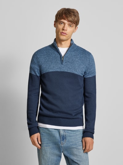 Blend Gebreide pullover met opstaande kraag Marineblauw - 4