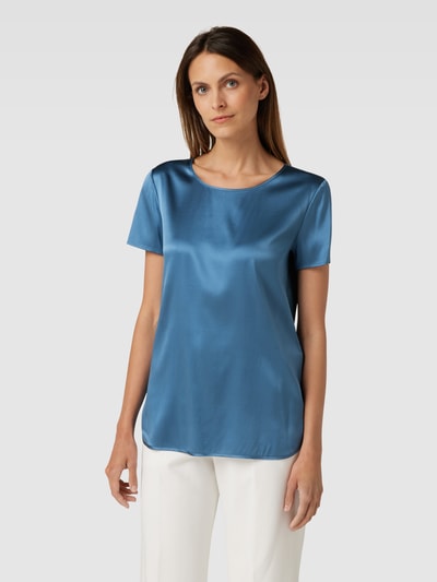 MaxMara Leisure Zijden shirt met ronde hals, model 'CORTONA' Bleu - 4