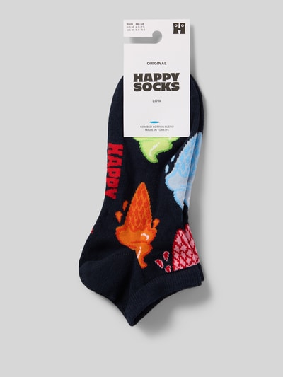 Produktfoto, Sneakersocken mit Stretch-Anteil Modell 'ICE CREAM' von Happy Socks, farbenfrohes Eiscreme-Design, Elastischer-Material-Mix, Damen, Label-Detail, kontrastreiche Farben und weiche Textur
