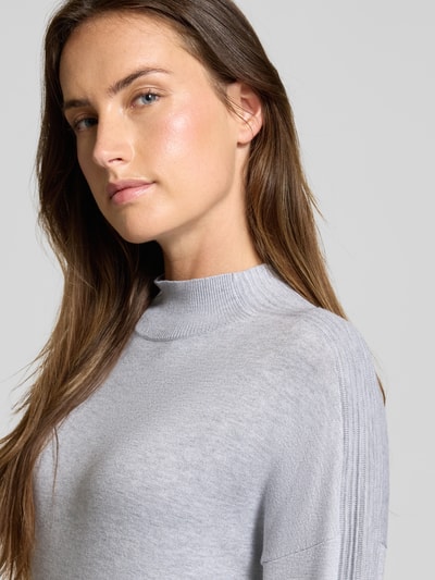 comma Knielanges Strickkleid mit Stehkragen und 3/4-Arm Silber 3