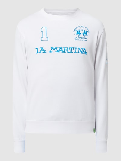 La Martina Sweatshirt mit Logo  Weiss 2