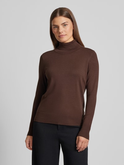 Christian Berg Woman Gebreide pullover met ribboorden Donkerbruin - 4