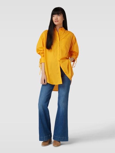 Second Female Oversized overhemdblouse met borstzak Oranje - 1