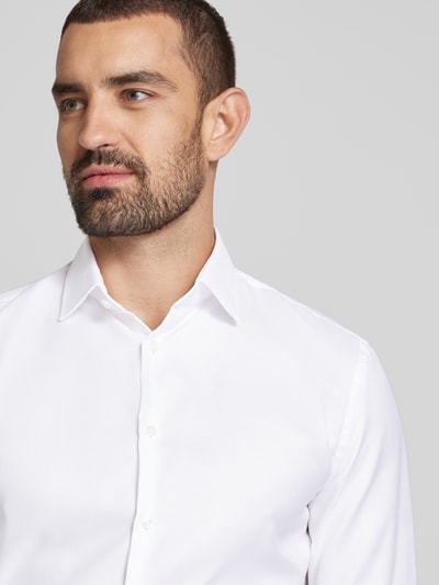 Jake*s Slim Fit Business-Hemd mit extra langen Ärmeln Weiss 3