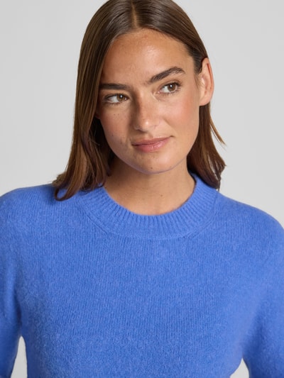 Oui Sweter z dzianiny z okrągłym dekoltem Jasnoniebieski 3