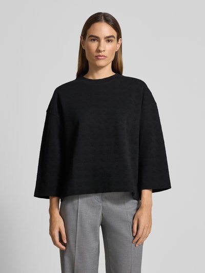 JOOP! Sweatshirt met structuurmotief, model 'Tashina' Zwart - 4
