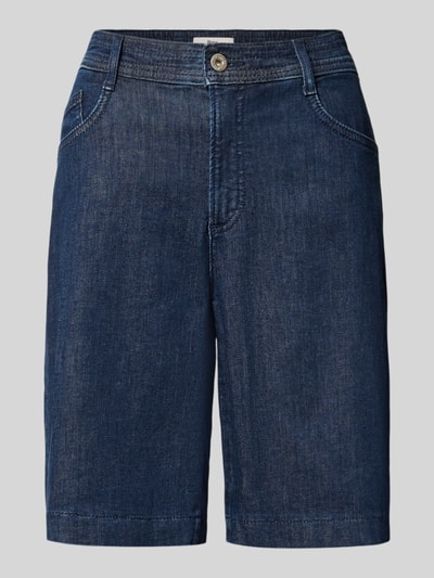 Produktfoto, Regular Fit Jeansshorts aus Baumwoll-Mix Modell 'MAINE B' von Brax in dunkler Denim-Optik, 5-Pocket-Design, Label-Patch, Knopf- und Reißverschluss.