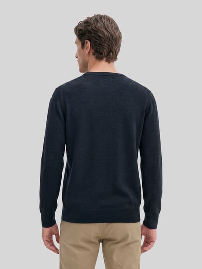 Marc O'Polo Regular Fit Pullover aus Baumwoll-Mix mir Schurwoll-Anteil Marine 5