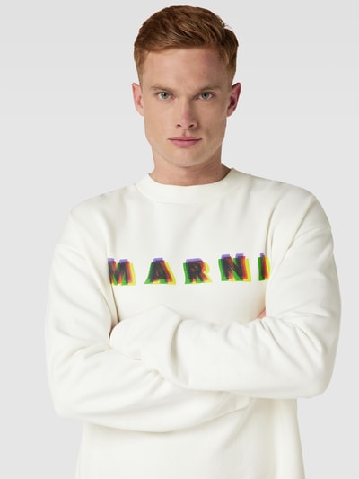 Marni Sweatshirt mit Label-Print Weiss 3