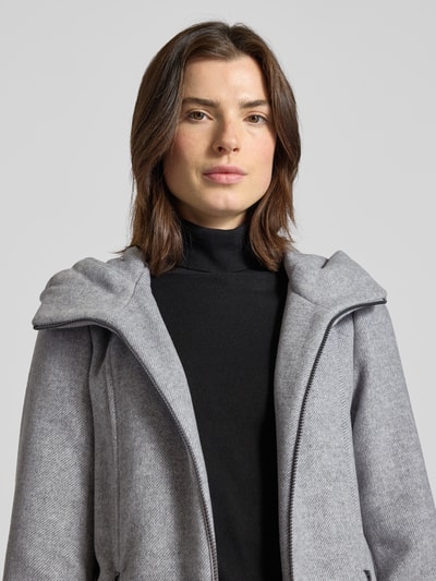 s.Oliver RED LABEL Regular fit lange wollen jas met gewatteerde inzet Donkergrijs gemêleerd - 3