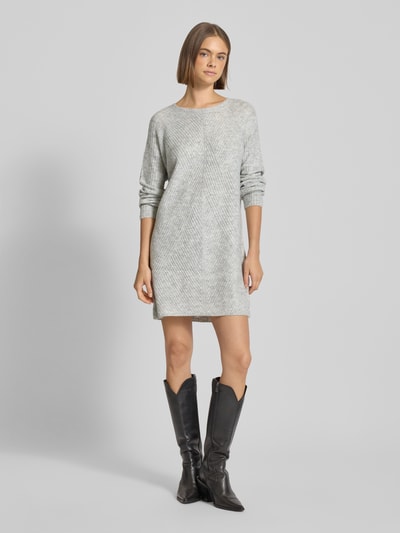 ONLY Strickkleid mit Rippstruktur Modell 'CAROL' Hellgrau 1