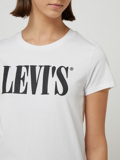 Levi's® T-shirt z nadrukiem z logo Złamany biały 3