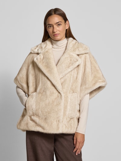 Liu Jo White Jacke aus Kunstfell Sand 4