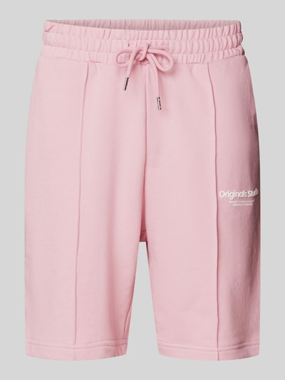 Jack & Jones Sweatshorts met tunnelkoord, model 'ESTERBRO' Felroze - 2