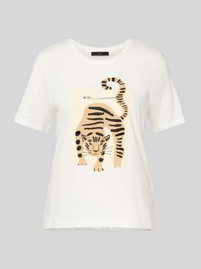 Oui T-Shirt mit Motiv-Print Weiss 2