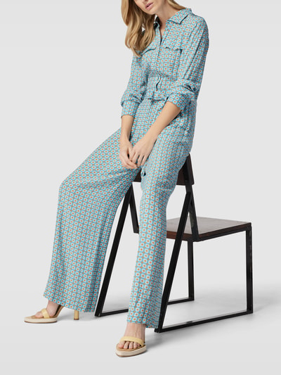 Jake*s Collection Jumpsuit mit Allover-Muster Bleu 1