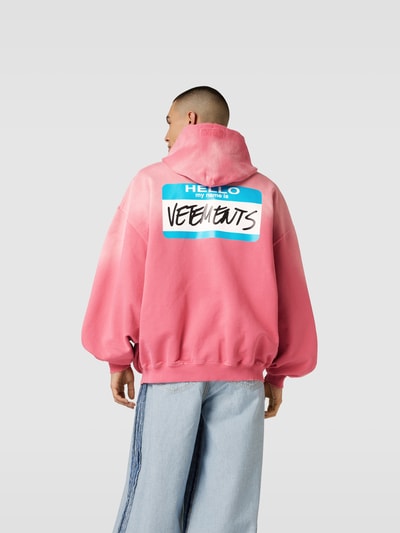 VETEMENTS Overized Sweatjacke im Destroyed-Look Pink 5