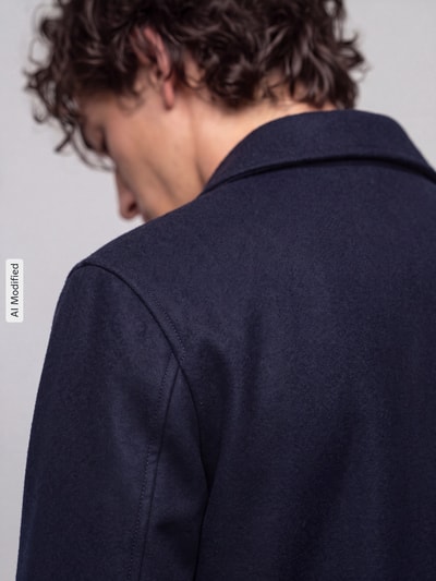 Selected Blouson aus Woll-Mix mit Zweiwege Reißverschluss Marine 3
